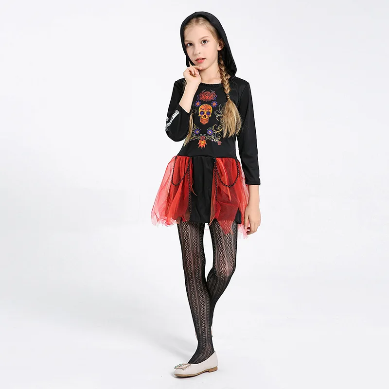Kids Day of The Dead Rosa Senorita Girls Halloween Costume-in Girls ...