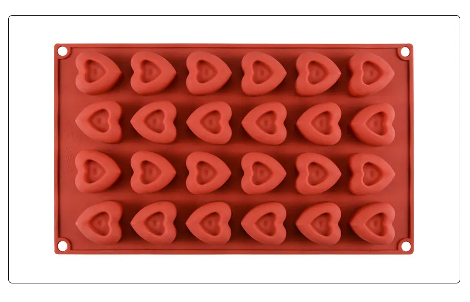 SILIKOLOVE 24 полостей силиконовые формы для шоколада 3D формы сердца формы для выпечки инструменты для украшения конфет формы