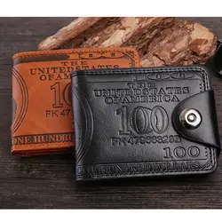 Шт. 1 шт. мужской кошелек короткий дизайн доллар узор Винтаж для монет деньги карты бизнес Best Sale-WT