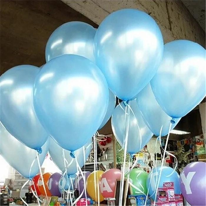 10 шт. 1,8 г синие латексные шары 30 см в полоску фольгированные шары волшебные шары на день рождения, свадьбу, декор воздушные шары, вечерние принадлежности - Цвет: A4 Light Blue Round