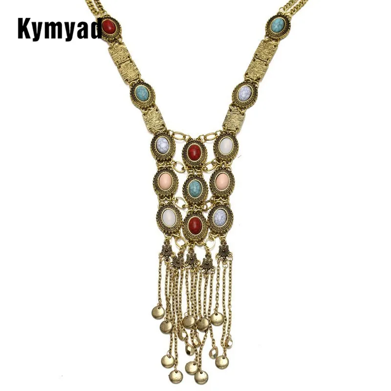 Collier Femme Long Necklace Women Bohemian Statement Boho Jewelry Necklace For Women Bijoux Tassel Necklaces & Pendants Jewelry