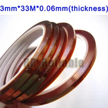 10x 3 мм* 33 м* 0,06 мм высокотемпературная устойчивая липкая полиимидная лента липкая для чипа BGA PCB SMT припой маскирующий изолят Tawny