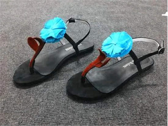 Big Flower Gladiator Sandals Women Summer Shoes Woman Buckle Strap Suede Flat Women Sandals Casual Shoes Flip Flops Sandalias (8)