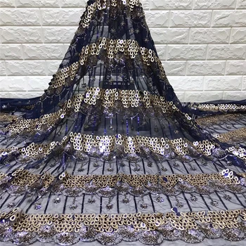

VILLIEA French Net Lace Fabric 2019 High Quality Latest African Lace Fabric With Embroidery Mesh Tulle Lace Fabric With Sequins