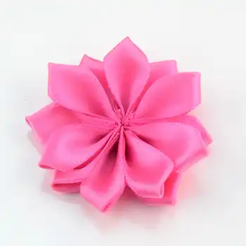 300pcs/lot 32 Color U Pick 4.5cm Petite Pointed Petal Satin Ribbon Flowers Unfinished DIY Craft Girls Hair Accessories TH218