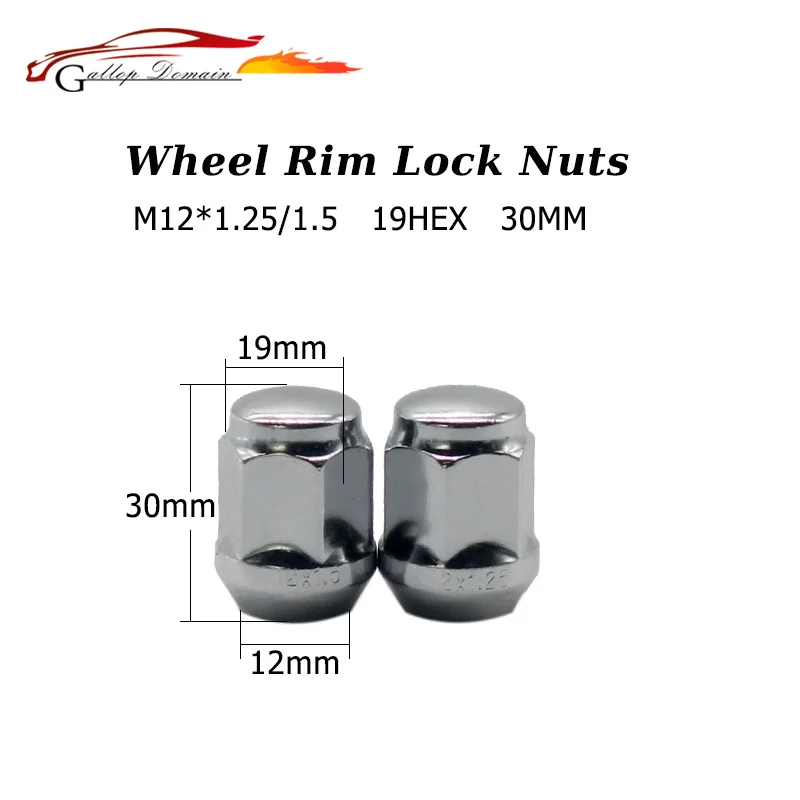 20PCS M12 1 25 30MM 19HEX Car wheel nuts theft wheel nuts steel tire screws Suit