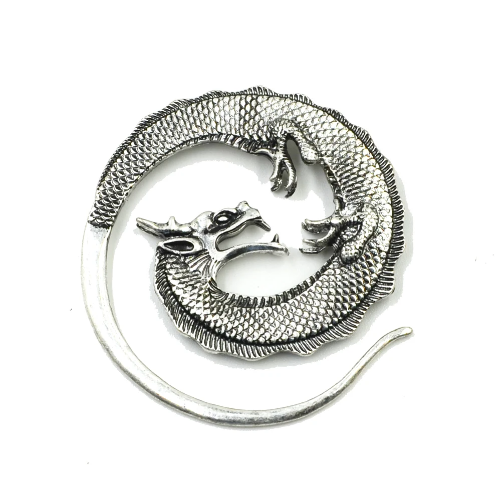 Silver Brass Dragon Ear Weight