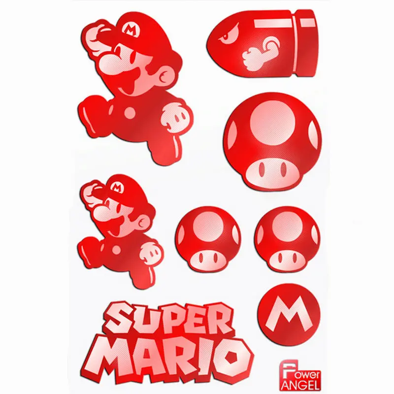 

8pcs/set 3D Metal Sticker Game Mario Stickers for Phone Laptop Stickers Fridge Decal Stiker Kids Toys Gift