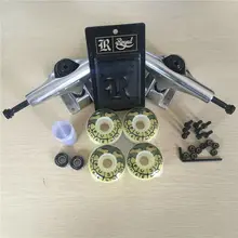 Quality sKATE Parts 5.25″ Silver Skateboard Trucks 51 or 52mm Wheels & Pro ABEC-7 bearings & Royal Riser Pads & A Hardware Set