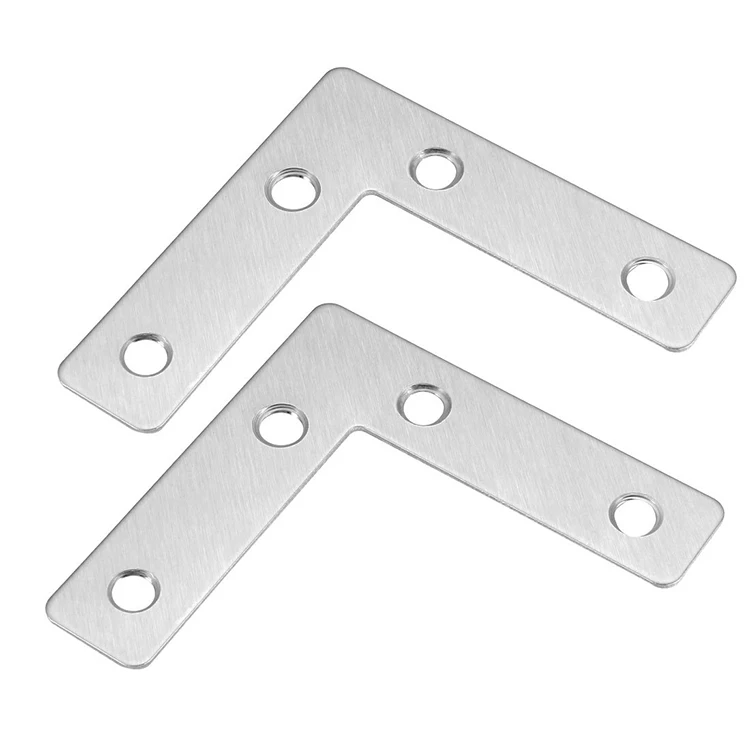 8 Pieces 10 Pieces 20Pieces Stainless Steel L-joint 90 Degree Right Angle Fixed Iron Plate Corner Bracket with Screws