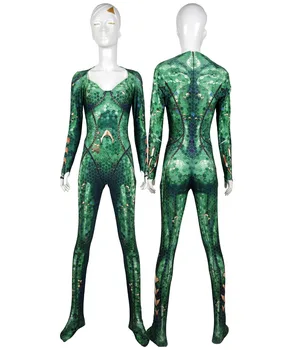 

Mera Costume Aquaman Film Version Mera Cosplay Bodysuit 3D Imprimer Skin Spandex Zentai costume Halloween Party suit