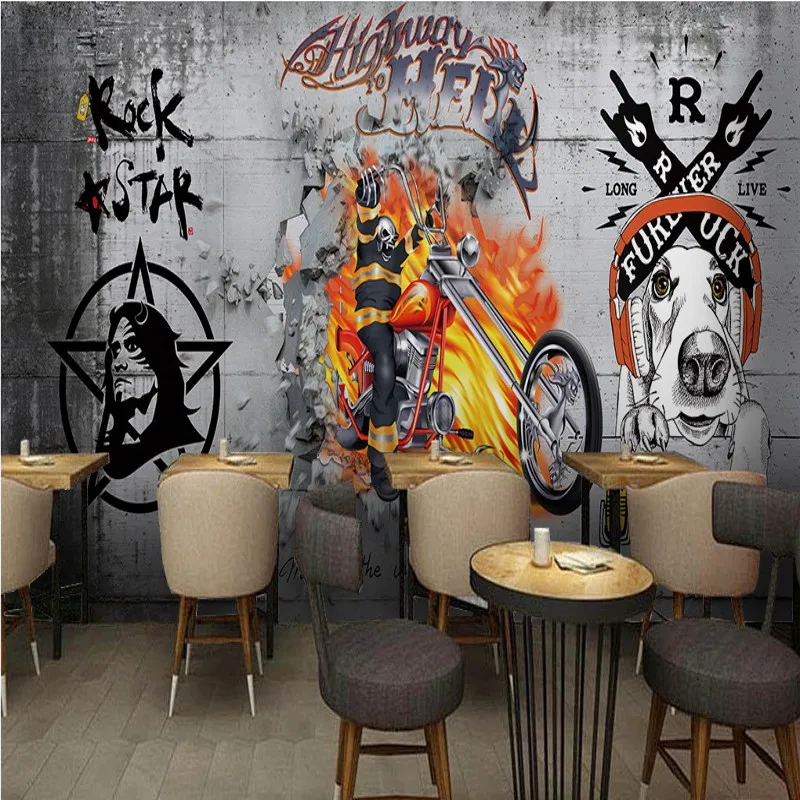 

Custom photo wallpaper European music rock tooling background wall custom wallpaper KTV bar backdrop high quality mural
