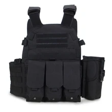 Мужской военный тактический жилет, армейский охотничий Молл, жилет для страйкбола, уличный бронежилет для тела, боевой жилет, черный жилет