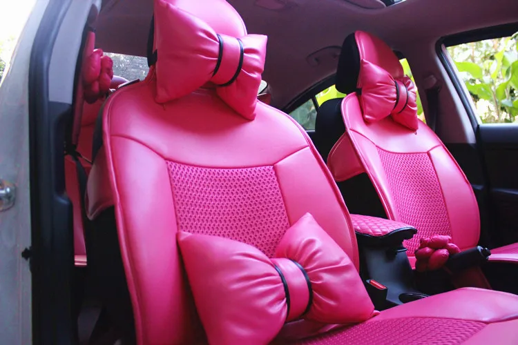 Прекрасная женщина Four Seasons модные очаровательные Личность розовый красная кожа универсальное автокресло крышка комплект
