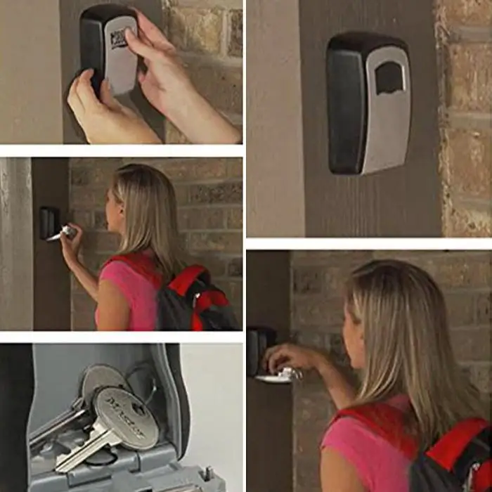 Wall Mount Key Storage Lock Secret Safe Box Holder 4 Digital Combination Password Outdoor Sports Security Tools caja fuerte