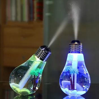 

400ml USB Humidifier Home Office Mini Aromatherapy Colorful LED Night Light Bulb Aroma Atomizer Creative Air Humidifier