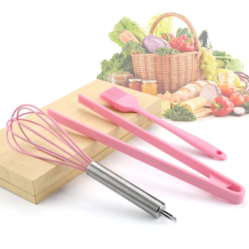 6Pcs/Set Pink Silicone Cooking Tool Sets Egg Beater Spoon Clip Spatula Oil Brush Kitchenware Kitchen Utensils Sets Accessories 6Pcs/Set Pink Silicone Cooking Tool Sets Egg Beater Spoon Clip Spatula Oil Brush Kitchenware Kitchen Utensils Sets Accessories