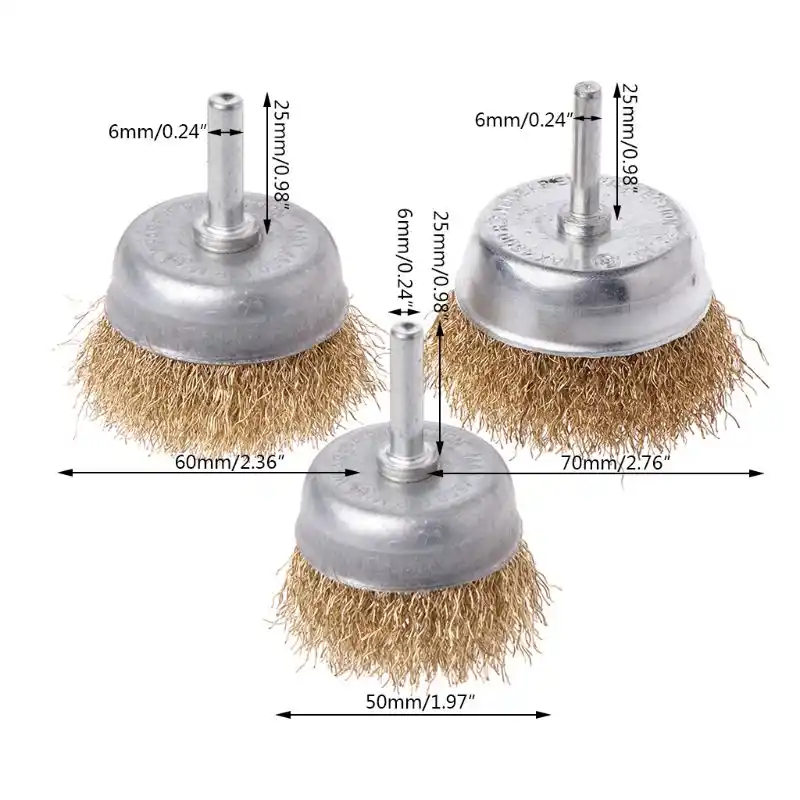 10Pcs 50mm Stainless Steel Wire Brush 1/4" Shank For Bench Grinder Rust Removal 10Pcs 50mm Stainless Steel Wire Brush 1/4" Shank For Bench Grinder Rust Removal