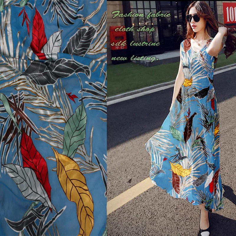 Large brands of silk fabrics Burnt out raw silk fabrics spring and