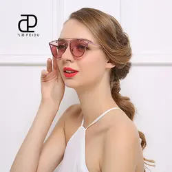 FEIDU модные летние Солнцезащитные очки для женщин Для женщин Кошачий глаз Солнцезащитные очки для женщин Роскошные Брендовая Дизайнерская