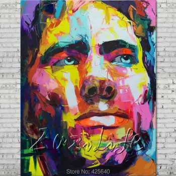 

Palette knife painting portrait Palette knife Face Oil painting Impasto figure on canvas Hand painted Francoise Nielly 14-1