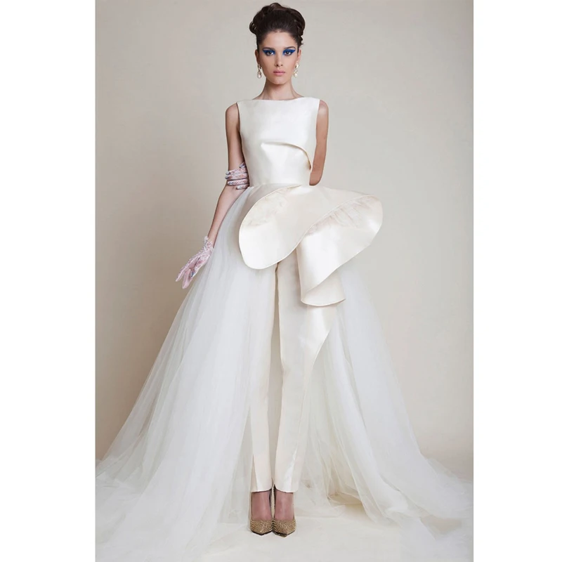 

Saudi Arabia Style Women Chic Evening Dress Special Occasion Dresses Custom Made Ruched Straight Tulle Long Unique Prom Dress