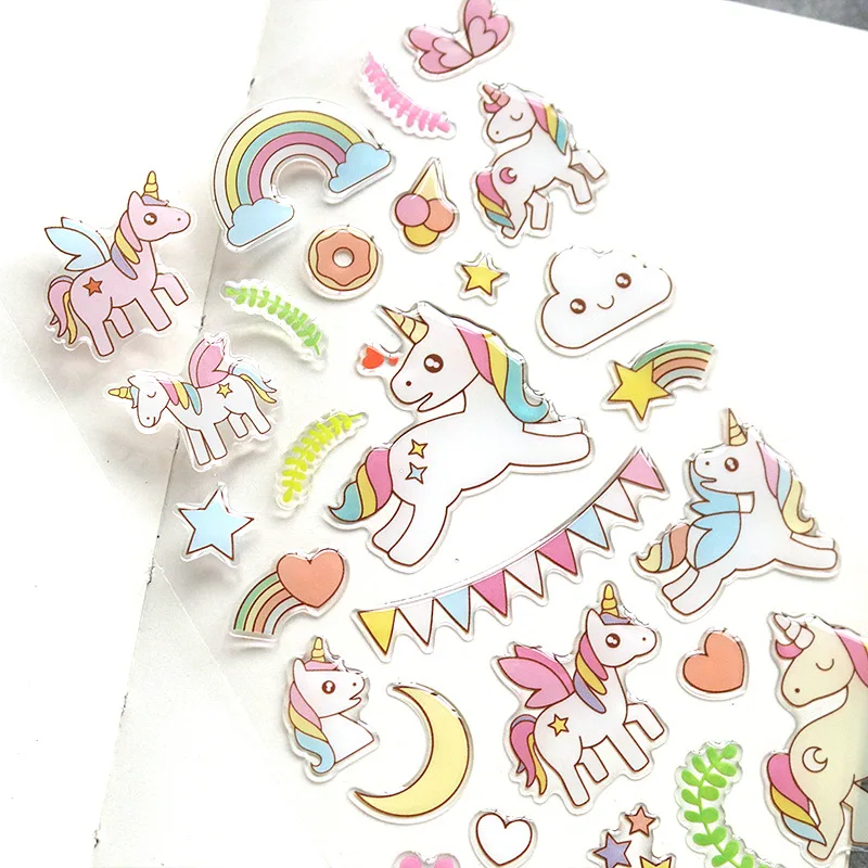 Joylong Pusheen стикеры s Скрапбукинг милый Единорог 3D кристалл наклейка с группой BTS