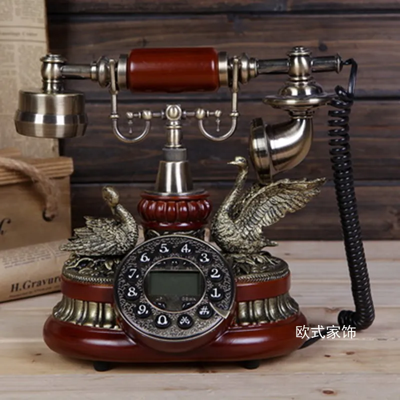 

Genuine new European antique landline phone special offer retro home telephone Decoration home art rustic phone household
