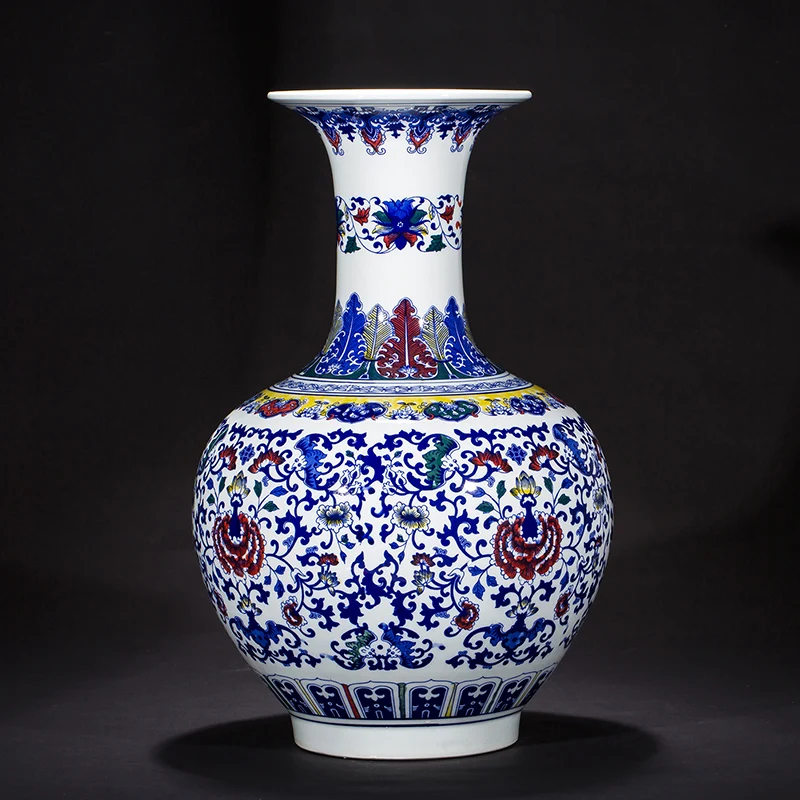Jingdezhen ceramic Blue And White Porcelain Vase Imitation Of Qianlong