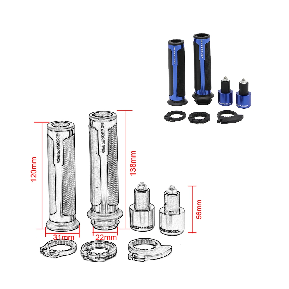 ZSDTRP BARRACUDA CNC 7/8 ''мотоциклетные ручки бар колпачки/руль Грипсы Комплект Универсальный 22 мм уличные и гоночные мото гоночное сцепление