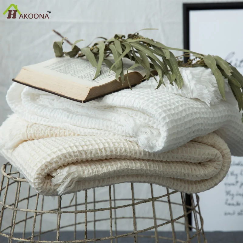 HAKOONA Japanese Style Cotton Waffle Towel Thin Quilt Cotton