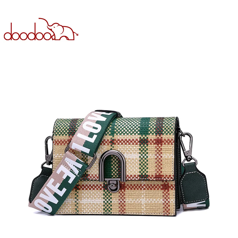 

Doodoo New Women Shoulder Bag Fashion Scottish Plaid Messenger Bags Luxury Handbags Designer High Quality Crossbody for Ladies