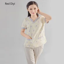 Стоматологическая медицинская рубашка из хлопка с короткими рукавами, операционное полотенце, стоматологическая Спецодежда для медсестер, комбинезон, рубашка