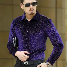 Новинка, брендовые роскошные мужские бархатные шелковые рубашки, Строгая рубашка, приталенная Высококачественная рубашка с цветочным рисунком, M-3XL, Прямая поставка
