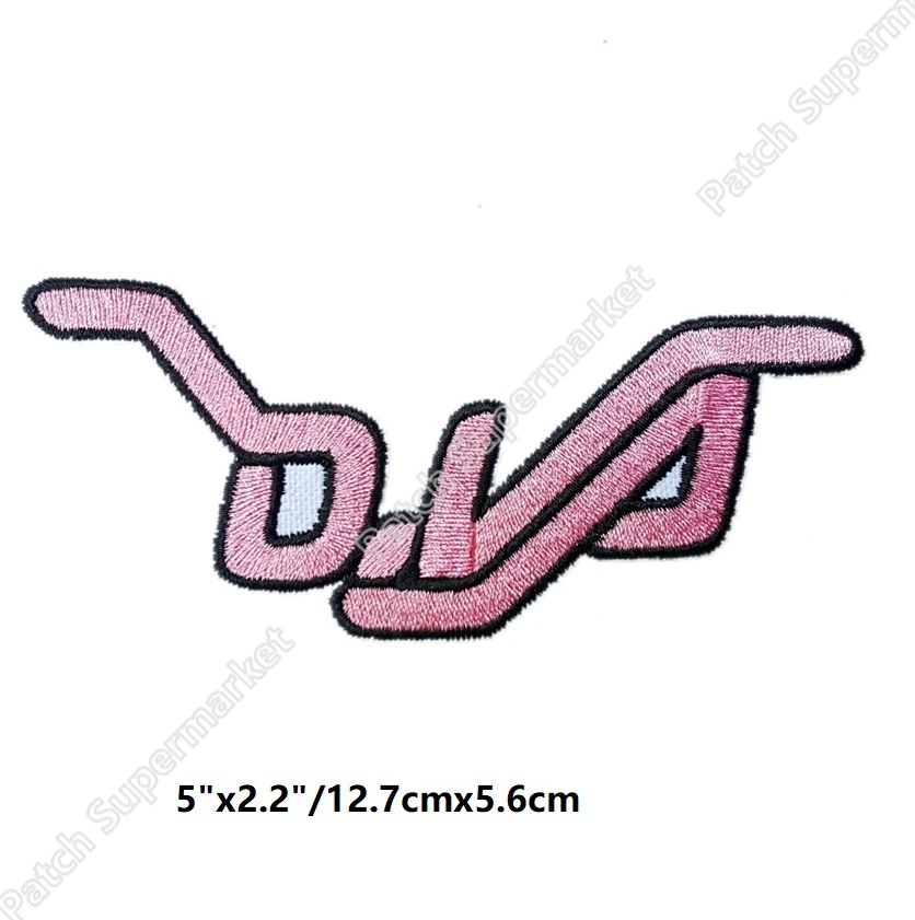 

D.VA Logo DVA Video game Embroidered iron on patches TV Movie game series Cosplay Costume badge for clothing backpack