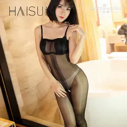 2018 haisum высокой талией Открыть промежность тонкие колготки Collant для Для женщин колготки сексуальные чулки масло блестящие Gloss плечевой