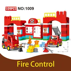 GOROCK большой строительные блоки DIY большой размер кирпичи игрушки Рождественский подарок Совместимость Duploeiny Town 10593 пожарная станция