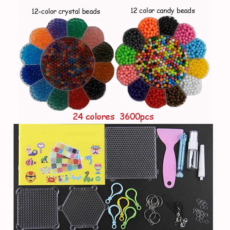 Water Fuse Beads Kit 12 Colors crystal Beads Refill Compatible Magic