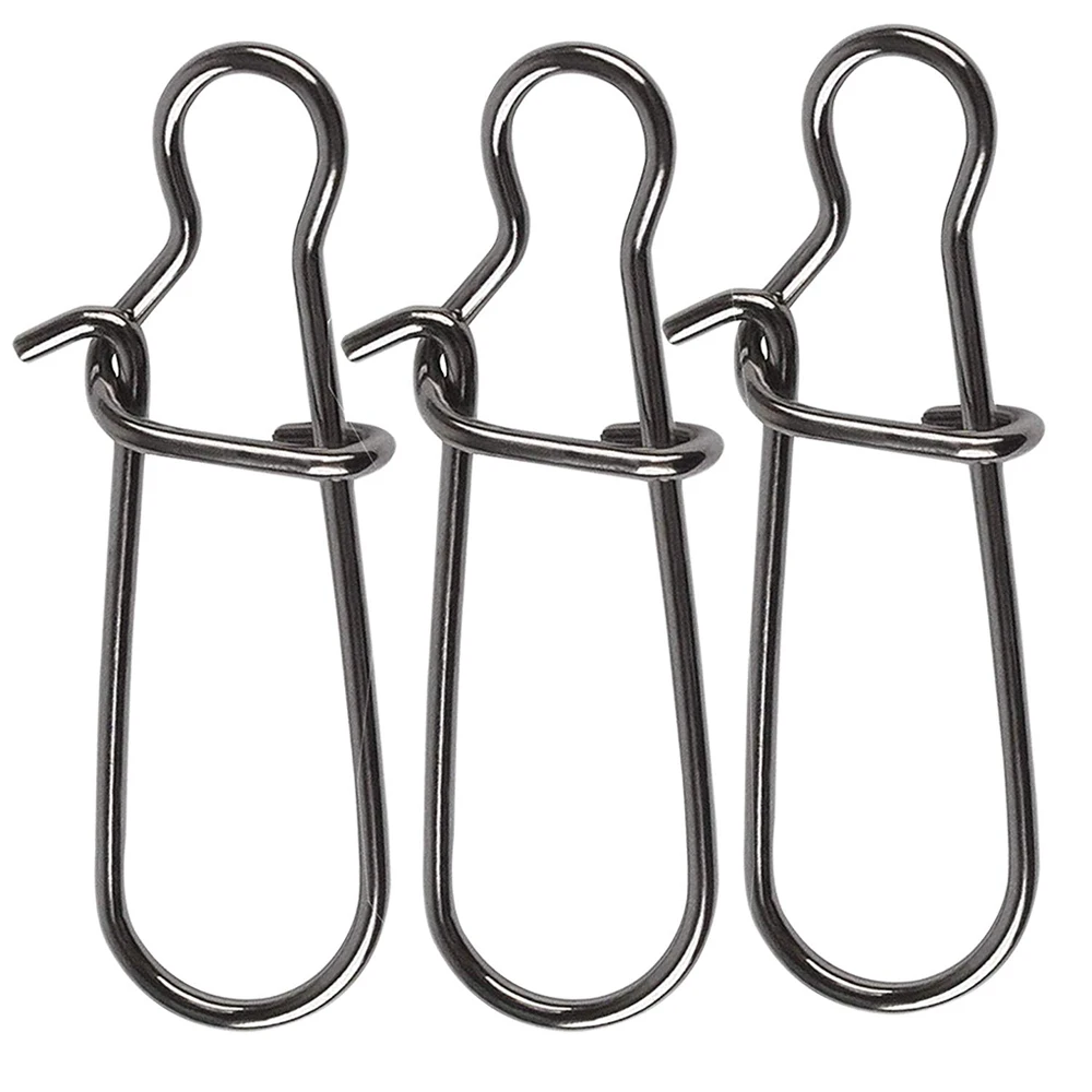 

50Pcs Stainless Steel Fast Clip Lock Snap Swivel Slid Rings Safety Snaps Fishing Hook Connector Tool Test 26LB-220LB