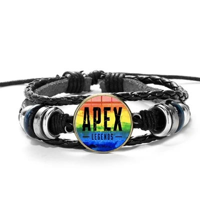 SONGDA Apex Legends браслет с принтом логотипа игры Charm Wood Bead Повседневный многослойный Плетеный Кожаный браслет с игровой периферией ювелирные изделия - Окраска металла: Style 2