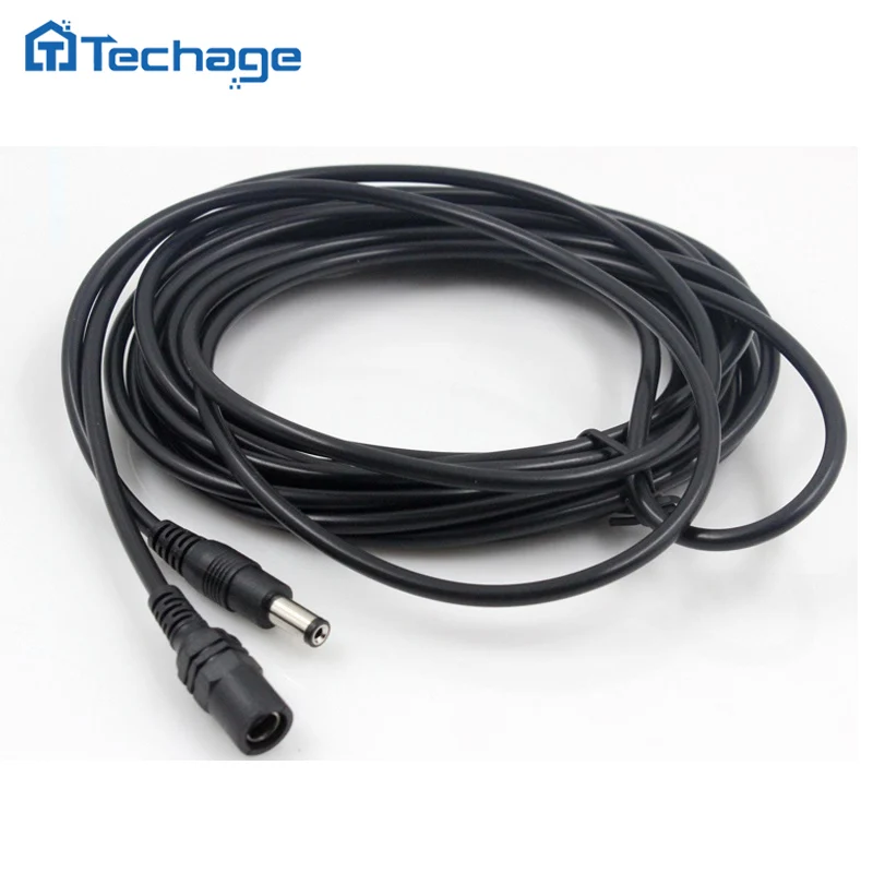 Techage CCTV przedłużacz kabla zasilającego DC 5 Meter 5.5mm x 2.1mm wtyk męski do kamera do monitoringu CCTV 5 m/10 m adapter do zasilacza Techage CCTV przedłużacz kabla zasilającego DC 5 Meter 5.5mm x 2.1mm wtyk męski do kamera do monitoringu CCTV 5 m/10 m adapter do zasilacza