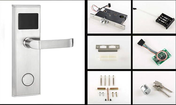 RFID RF цифровой дверной замок Temic Card keyless отельные замки с механическим ключом