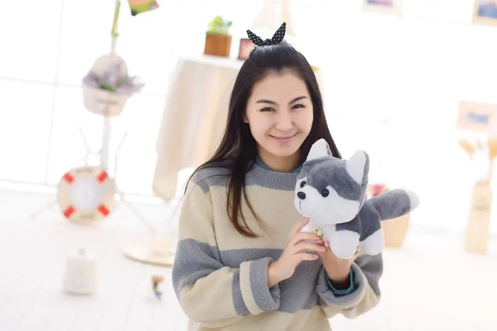 

on sale 18 CMKawaii Simulation Husky Dog Plush baby Toy Gift For Kids Stuffed Plush Toy New Arrival