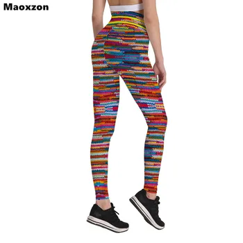 

Maoxzon Womens Fashion Fitness Slim Pleated Hips Leggings For Woman Digital Print High Waist Ioga Active Elastic Skinny Pants XL