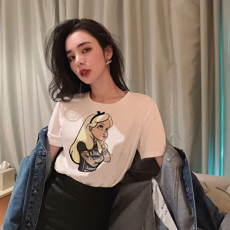 

CZCCWD Women Clothes 2019 Summer Fashion T Shirt Harajuku Kawaii Vogue Princess Printed Tshirt Trend Thin Section Female T-shirt