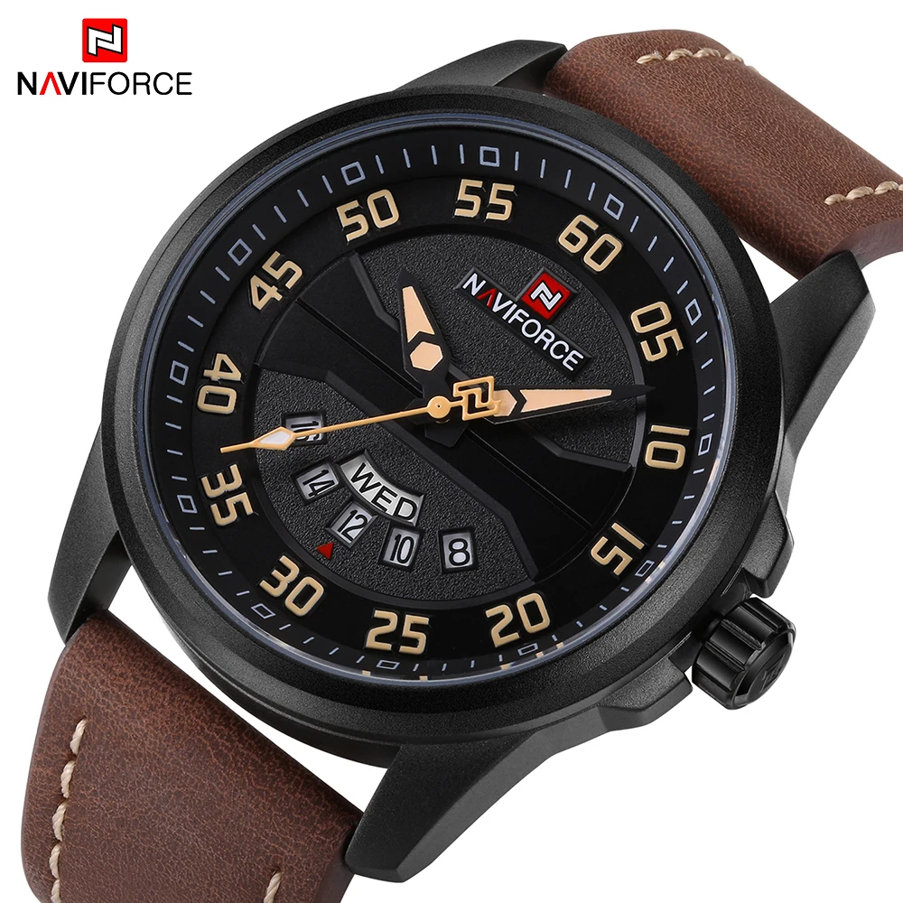 Preise NAVIFORCE Top Luxury Brand Men Casual Uhren männer Quarzuhr Mann Lederarmband Army Military Sportuhr Relogio Masculino