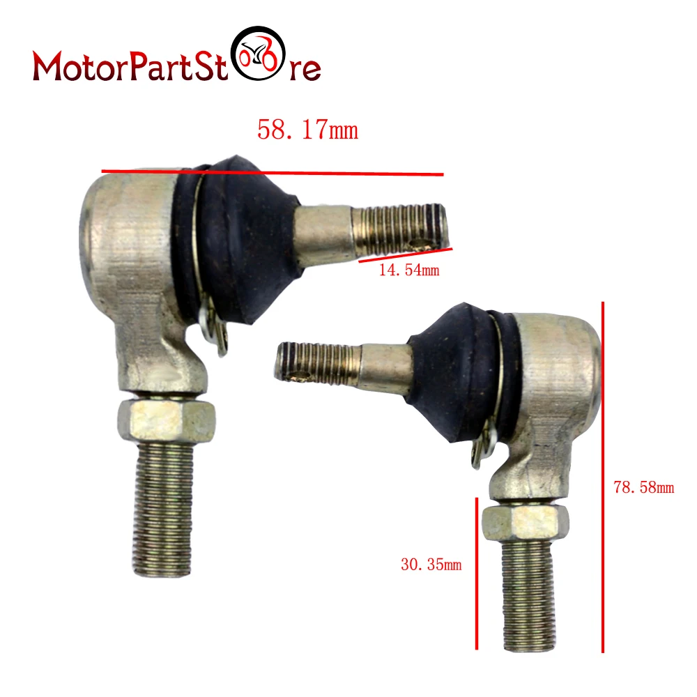 M10 левый и правый наконечник рулевой тяги набор w/гайки и булавки для ATV Quad Go Kart 150cc 250cc Kinroad Runmaster SUNL Roketa Багги велосипед
