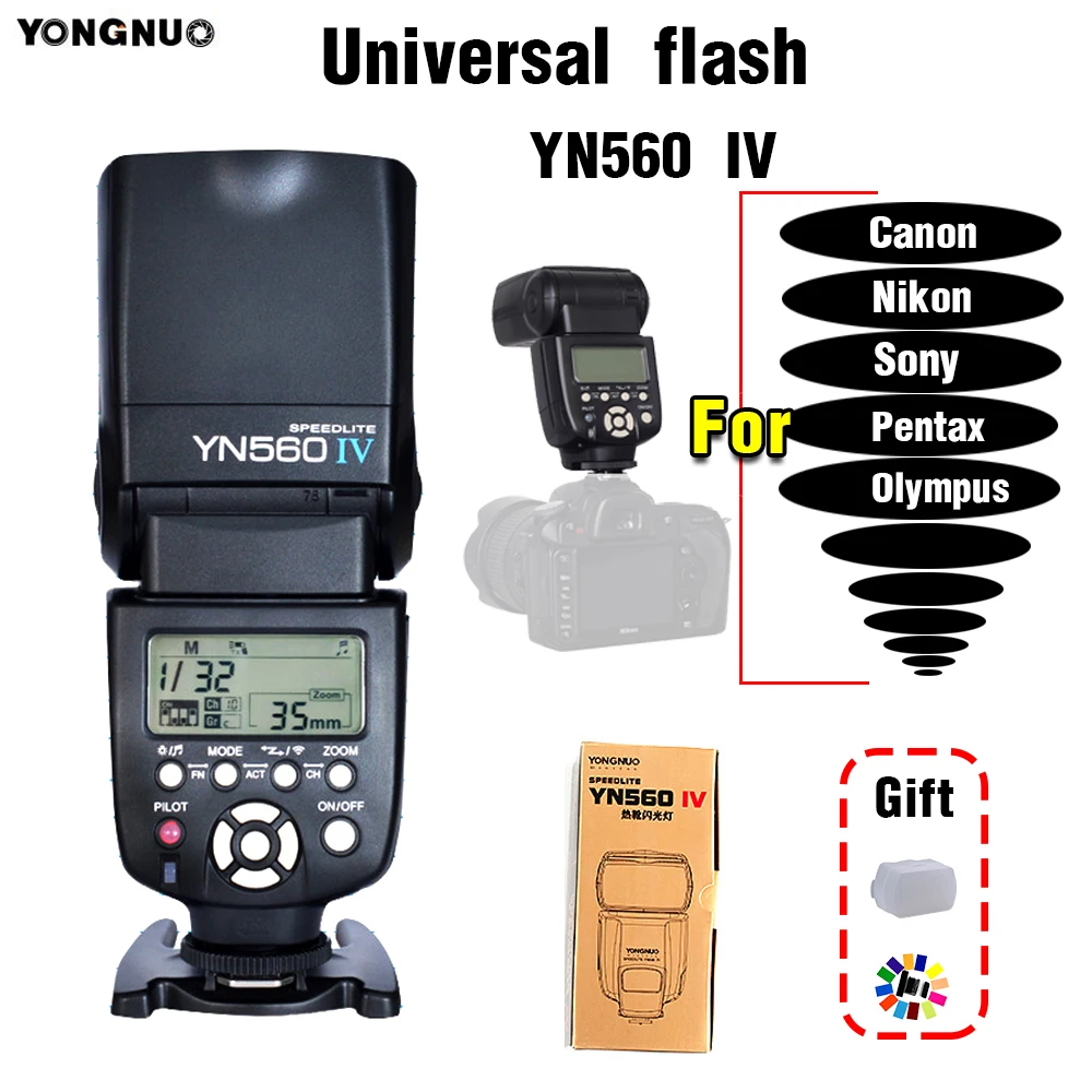 YONGNUO YN-560 IV YN560 IV универсальная вспышка Speedlite для Canon Nikon sony SLR Вспышка Горячий башмак вспышка камера внешняя вспышка