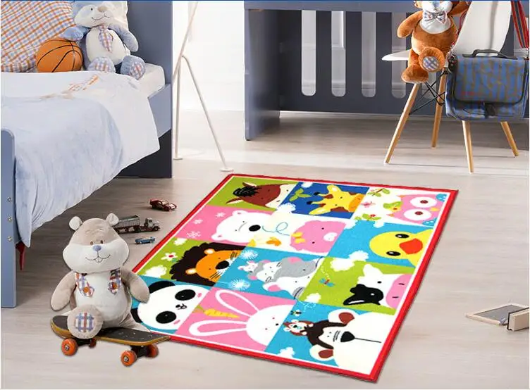

Moisture Resistant Kids Rug Cartoon Animal Printed Carpet Sixteen Animals for Baby Rugs for Living Room Boys Girls Floor Mat