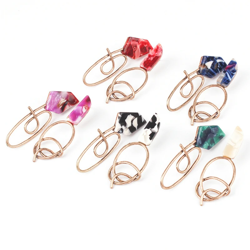 

Vintage Drop Dangle Earrings Geometric Statement Earrings 2019 Fashion Metal Earrings for Women Gold Korean Earrings Jewelry
